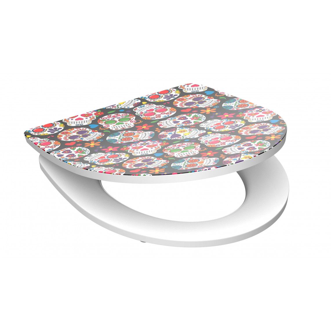 82586 Duroplast HG Toilet seat GRAZY SKULL, with soft close and quick release vue 2