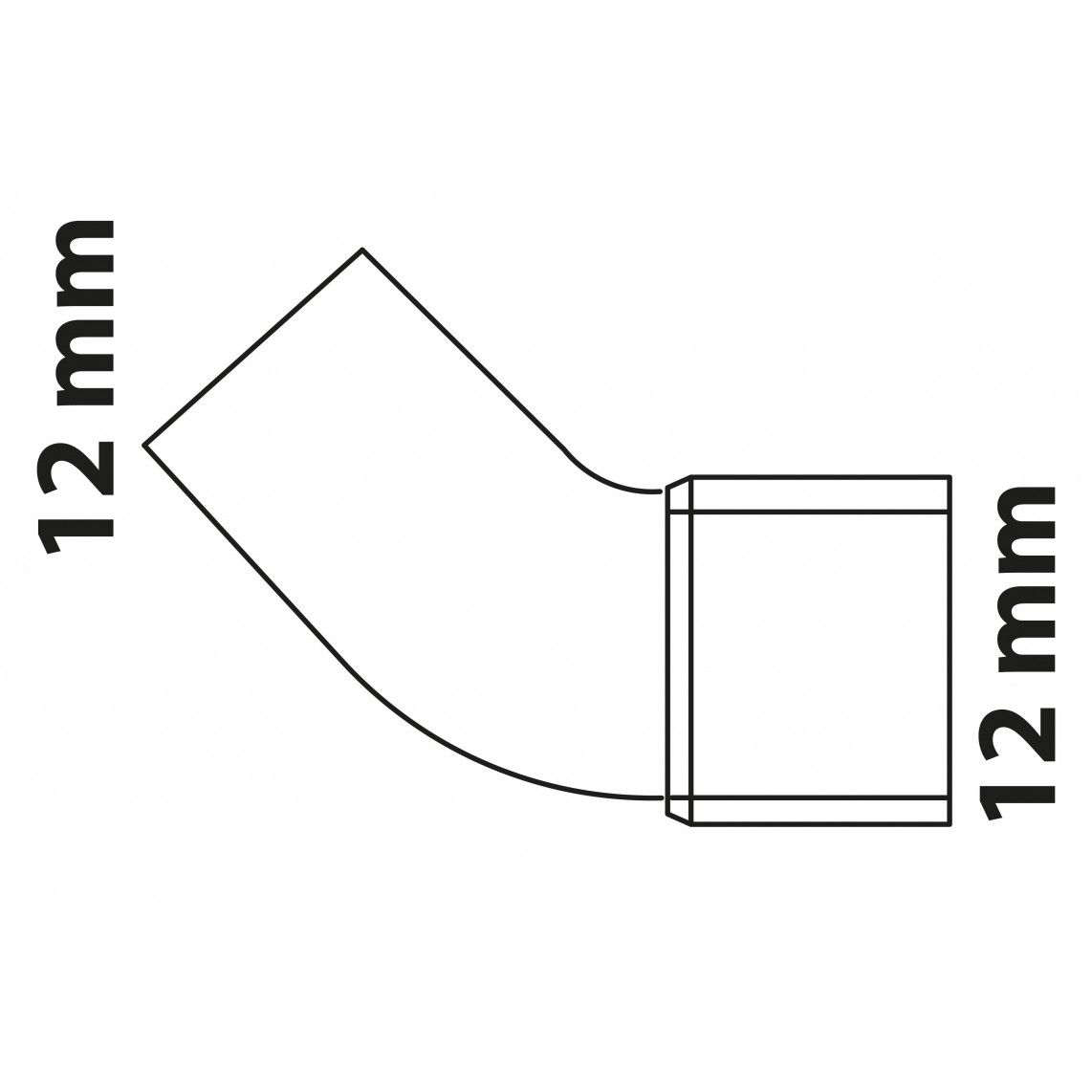 989141017 CU arc 45°, vierge, 12 mm, 1 manchon (5040) vue 3