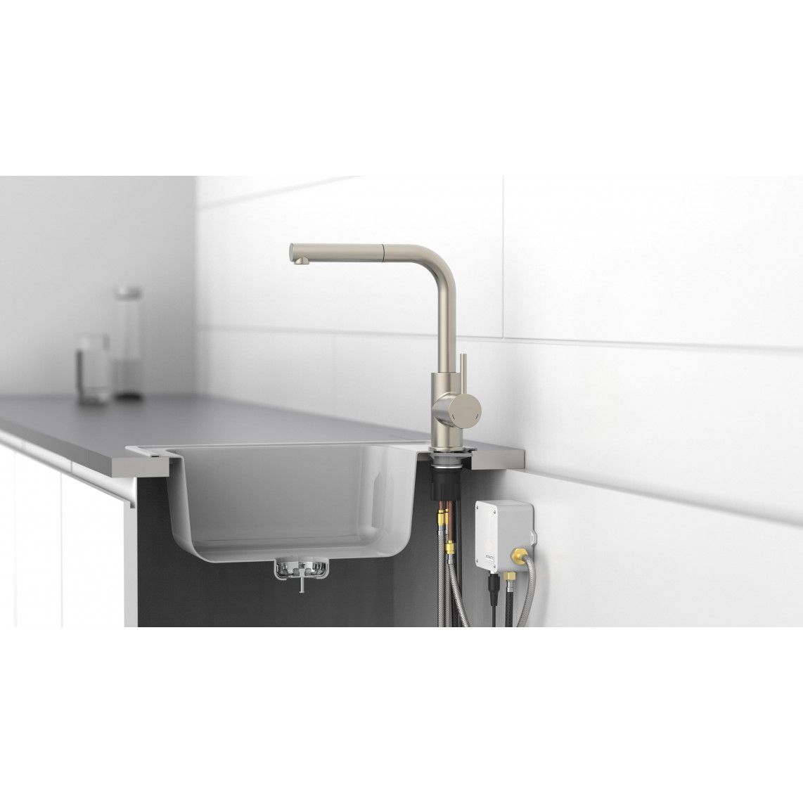 99705 VITAL Sensor sink mixer, stainless steel look, with pull-out spout vue 10