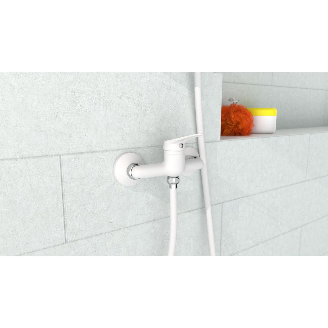 NI168SCR-W SPEED Douchekraan, wit/chroom vue 8
