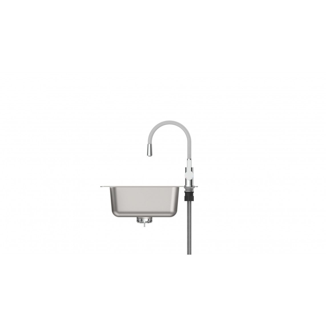 NI186FLHG FLEXO Mitigeur évier, chromé/gris clair, avec flexible soft-touch vue 6