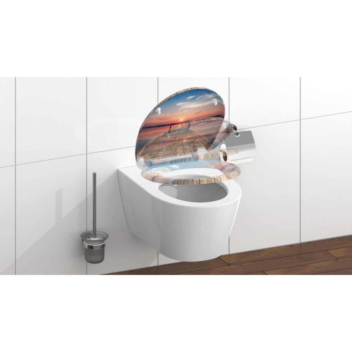 82378 Duroplast Toilet seat SUNSET SKY, with soft close and quick release vue 9