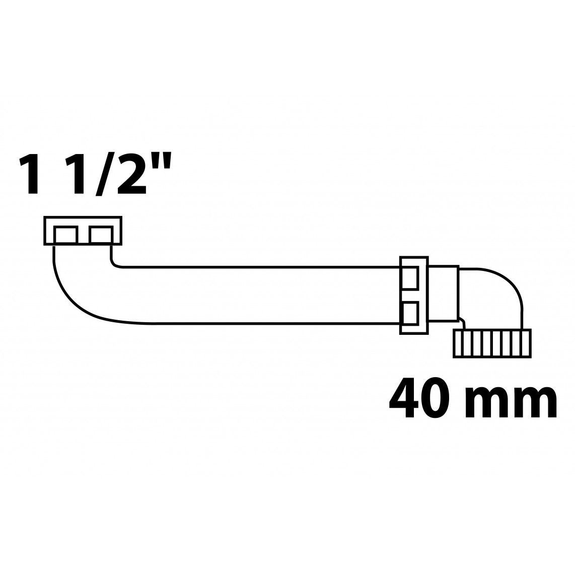 98833848 Space-saving sink outpipe, plastic, white, 1 1/2" female x 290 mm x 1 1/2" male vue 3
