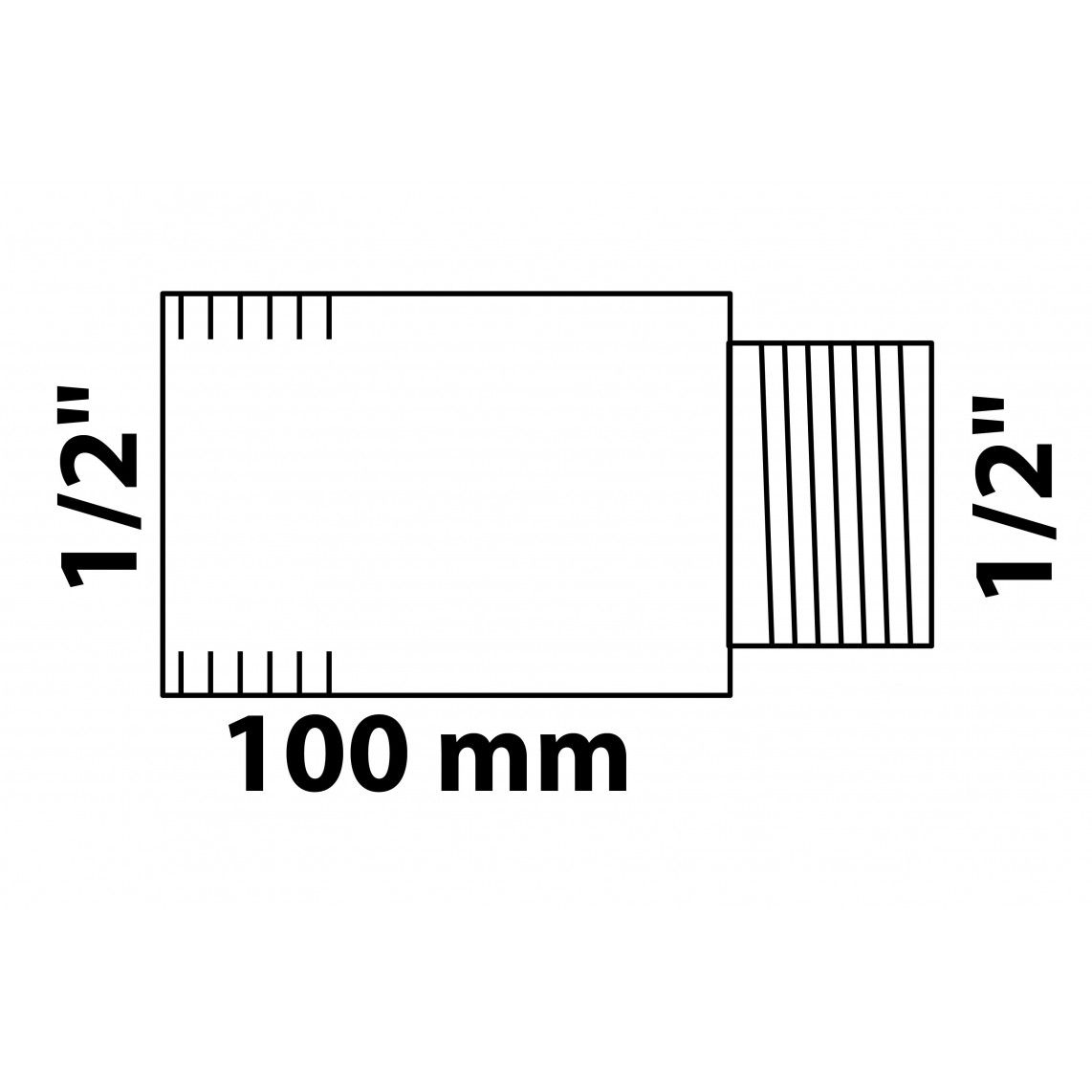 989316955 LT extension de robinet, chromé, 1/2" x 100 mm vue 2