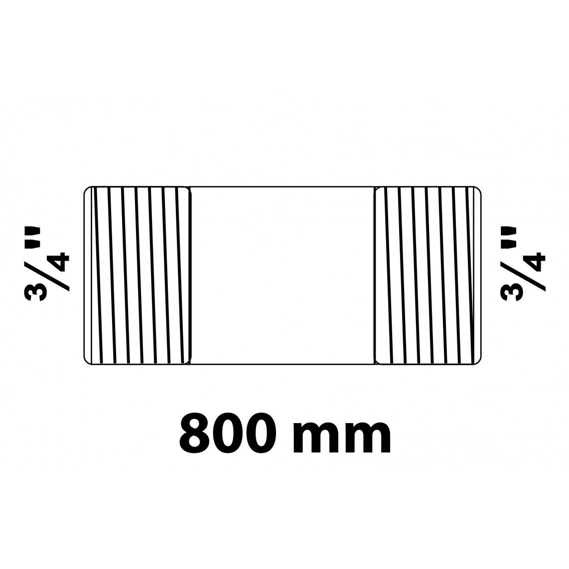 989824055 GI dubbele buisnippel, gegalvaniseerd, 3/4" x 800 mm, (23) vue 2