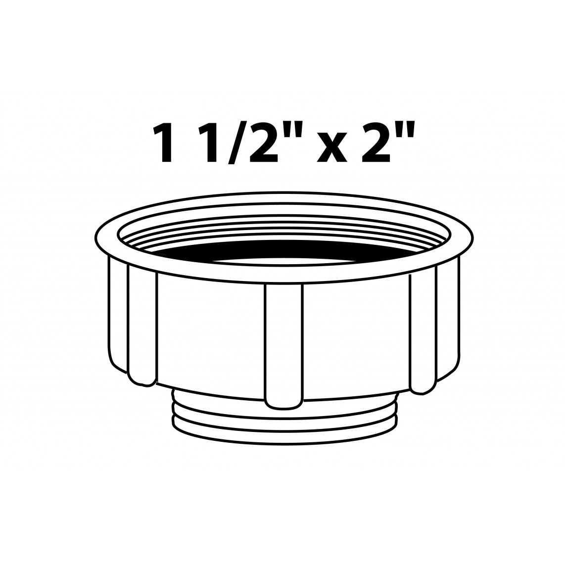 988377059 ECO-SAVE Reducer piece, plastic, grey, 2" female x 1 1/2" male, for trap vue 2