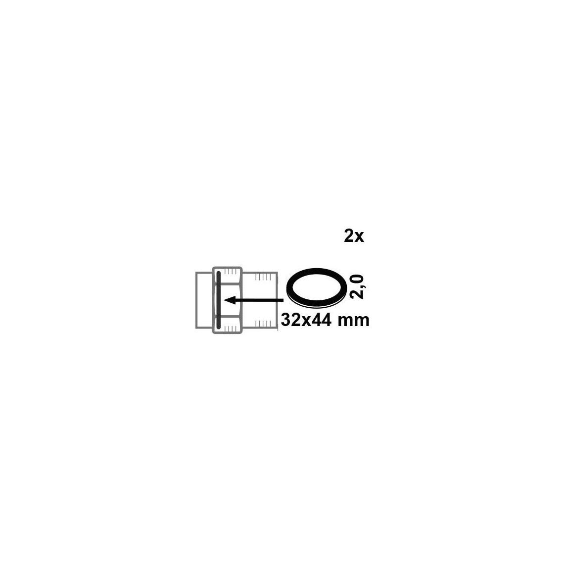 98696790 Screw connection gasket, rubber, 32 x 44 x 2 mm, for 1" (2x) vue 2