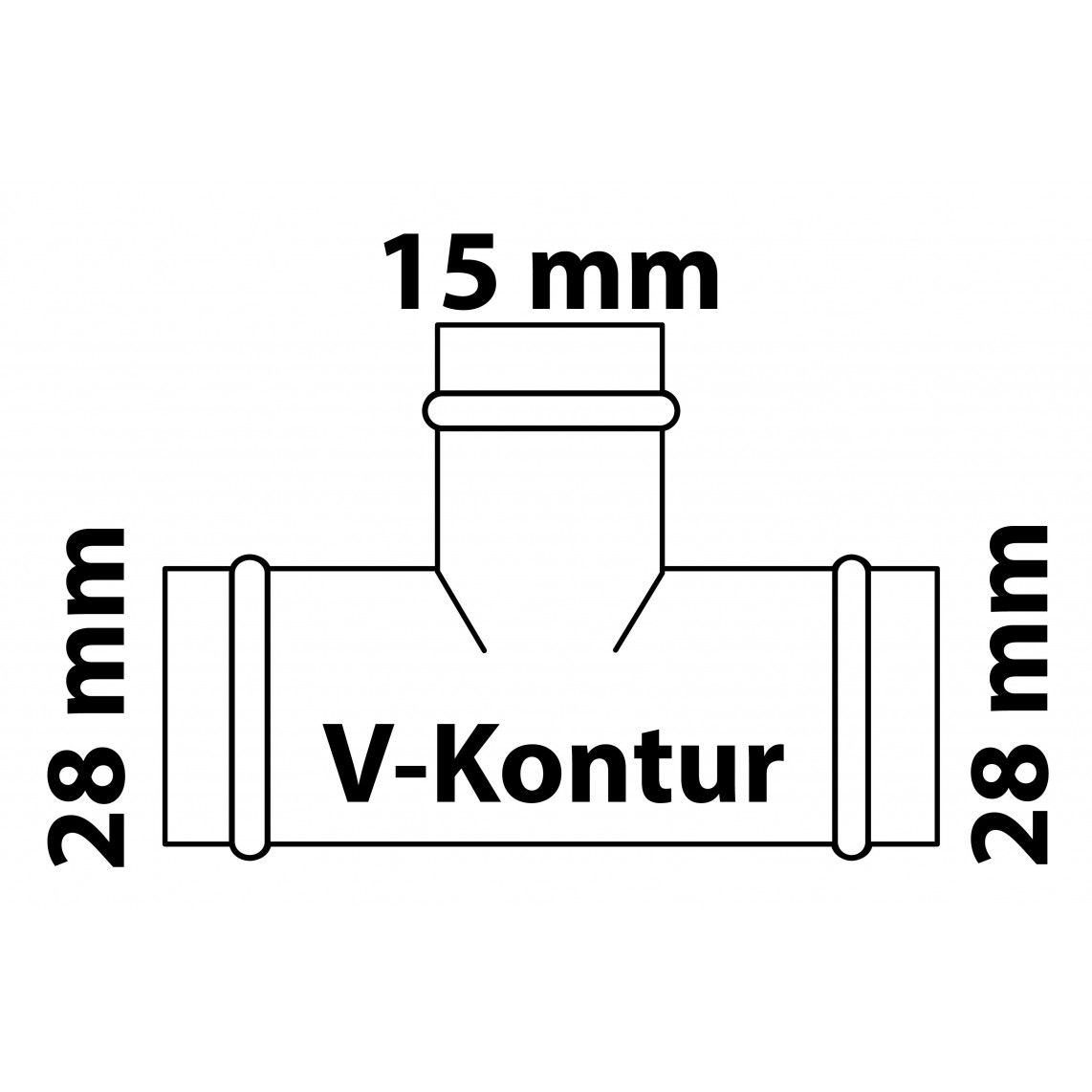 988618754 CU Té de réduction, vierge, 28 mm x 15 mm x 28 mm, 3 manchons, (P5130), vue 2