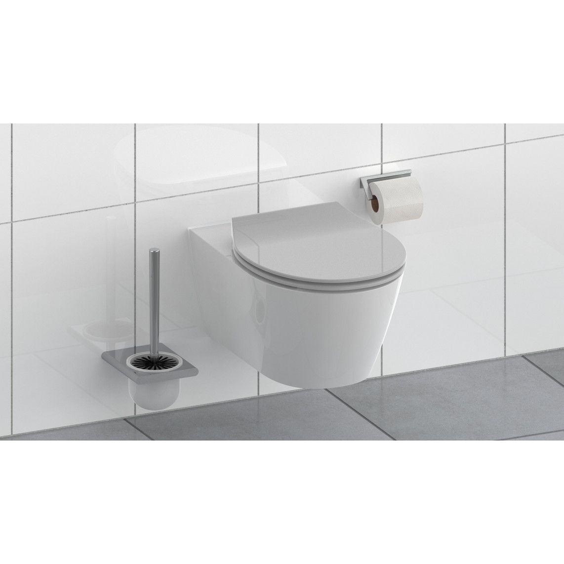 82702 abattant WC en Duroplast SLIM GREY, avec frein de chute et déclipsable vue 11