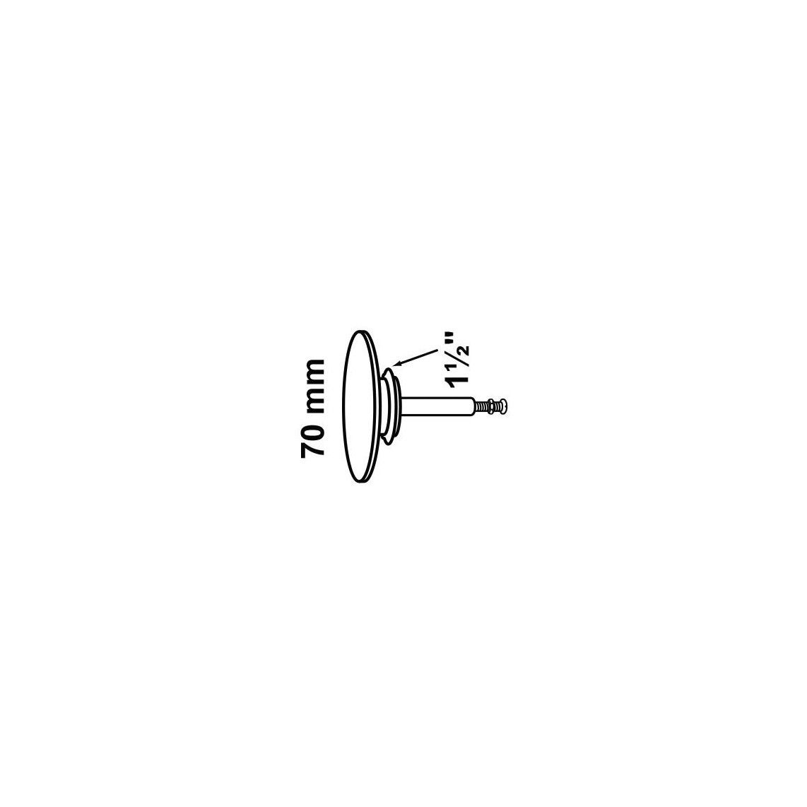 988453155 Afvoerwaste plug, chroom, 70 mm x 1 1/2 ", voor badkuip vue 6
