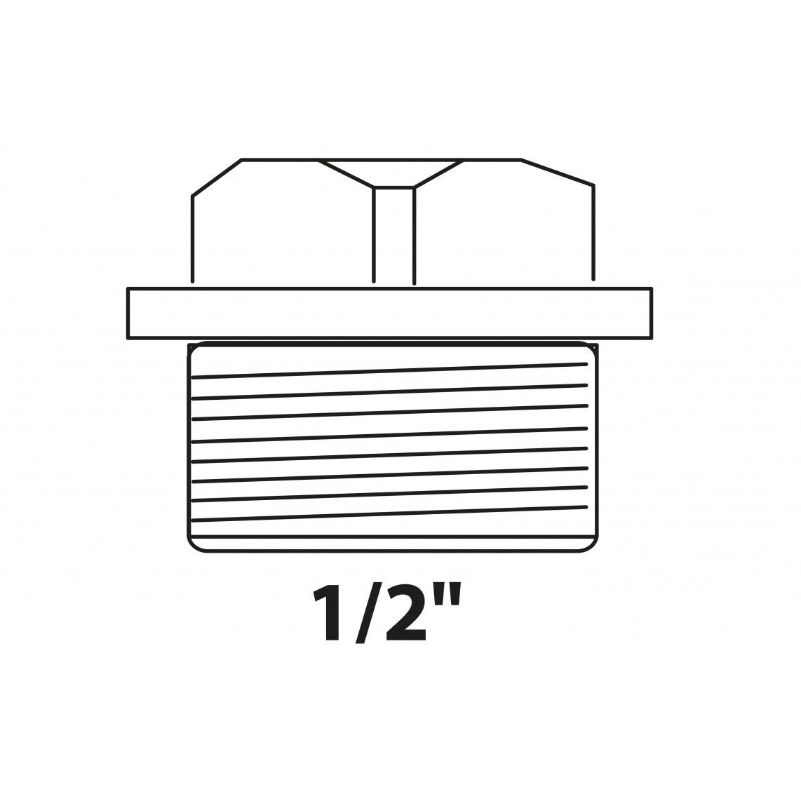 988958213 BR bouchon, vierge, 1/2" M, (3290) vue 2