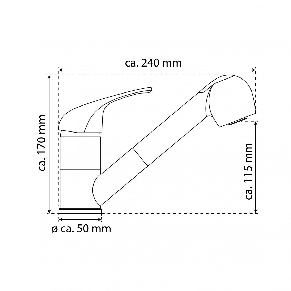 NI183CRT GRANDE VITA CLASSIC Mitigeur évier avec douchette à rincer extractible, chromé vue 5