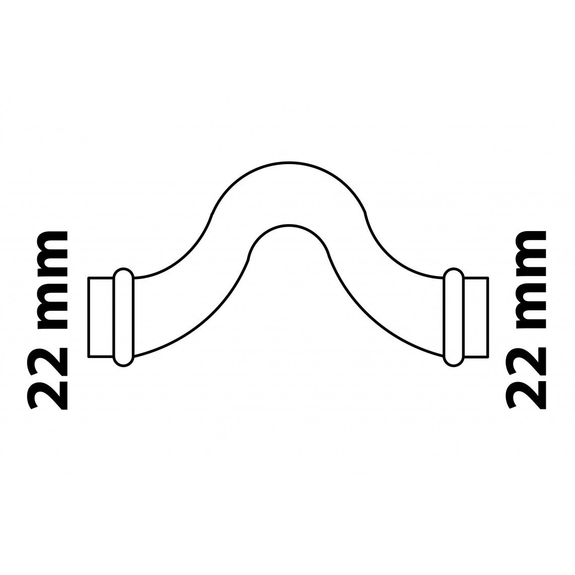 988629754 CU crossover fitting, blanco, 22 mm, 2 mofen, (P5085), vue 3