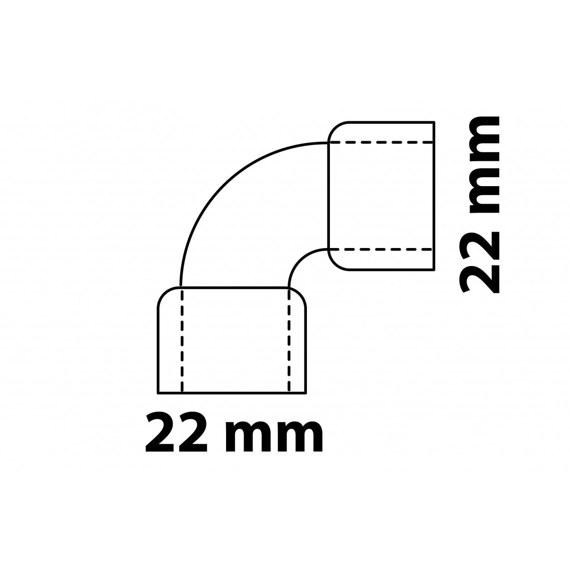 989035055 CU coude 90°, vierge, 22 mm, 2 manchons, (5090) vue 3