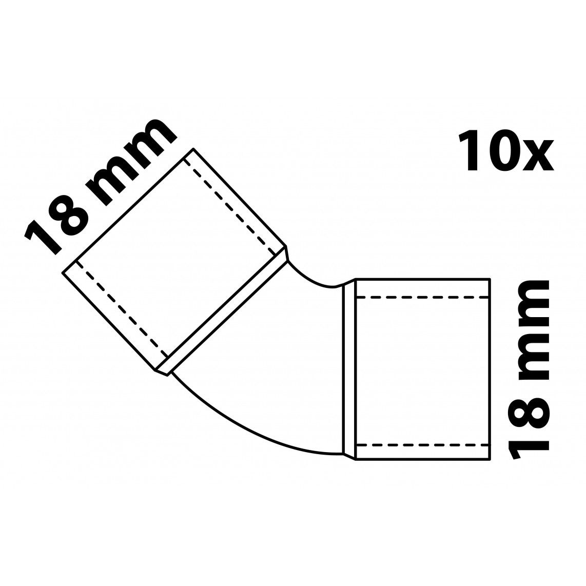 98911860 CU boog 45°, blanco, 18 mm, 2 mofen (5041) (10x) vue 4