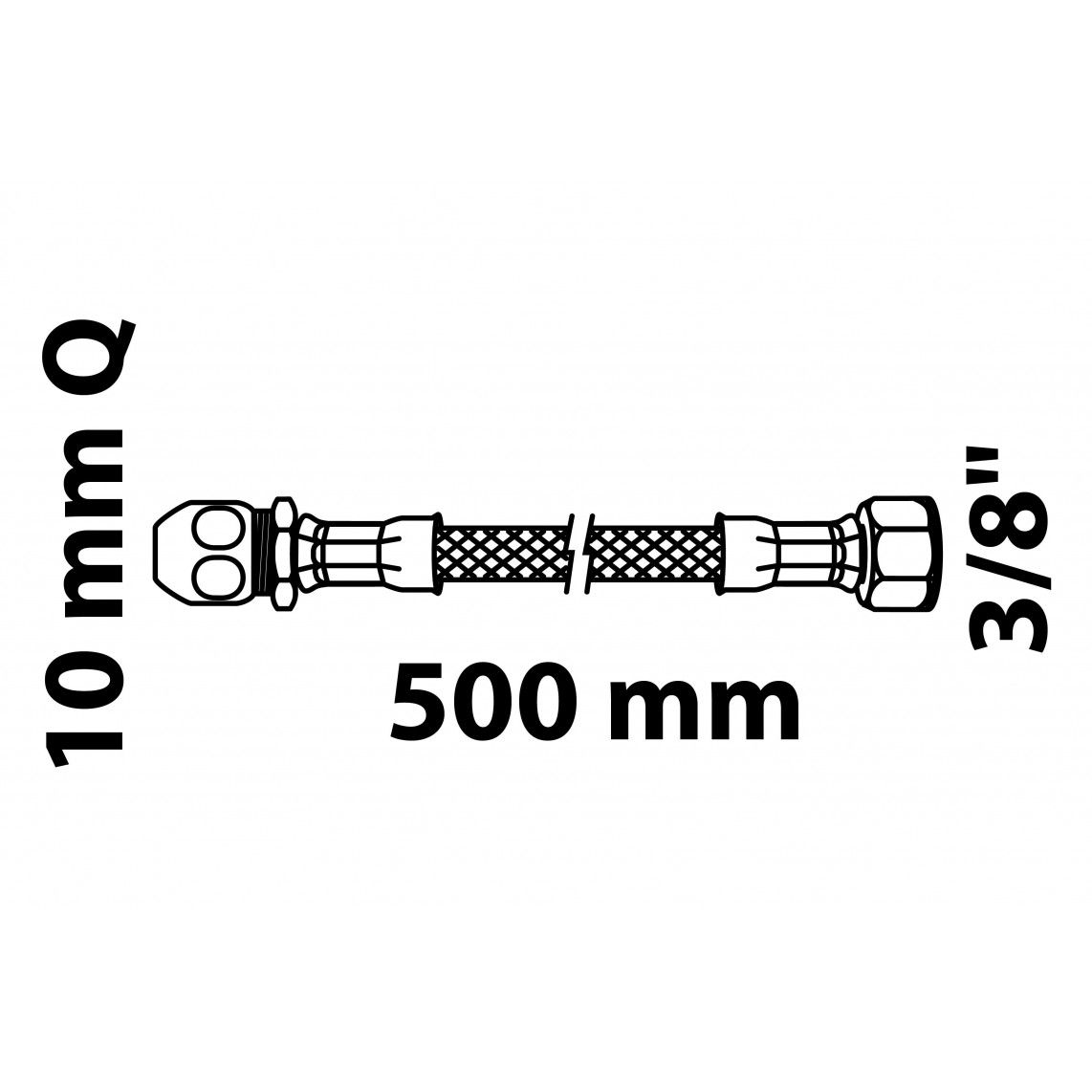 98627928 Flexaansluitslang 500 mm, 3/8"BI x 10 mmQ vue 2
