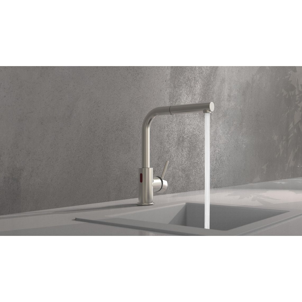 99705 VITAL Sensor sink mixer, stainless steel look, with pull-out spout vue 8
