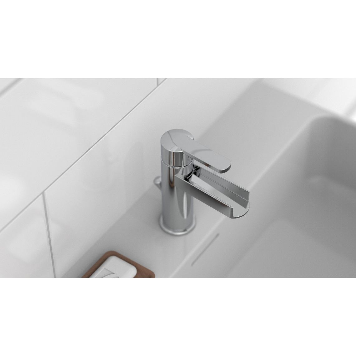 26110 NIAGARA Wastafelkraan, met waterval uitloop, chroom vue 7