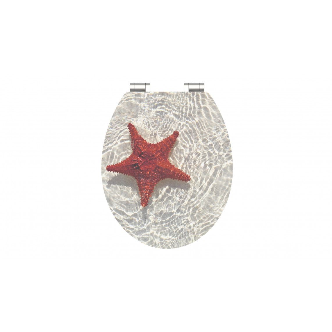 80541 abattant WC en MDF HG RED STARFISH, avec frein de chute vue 2