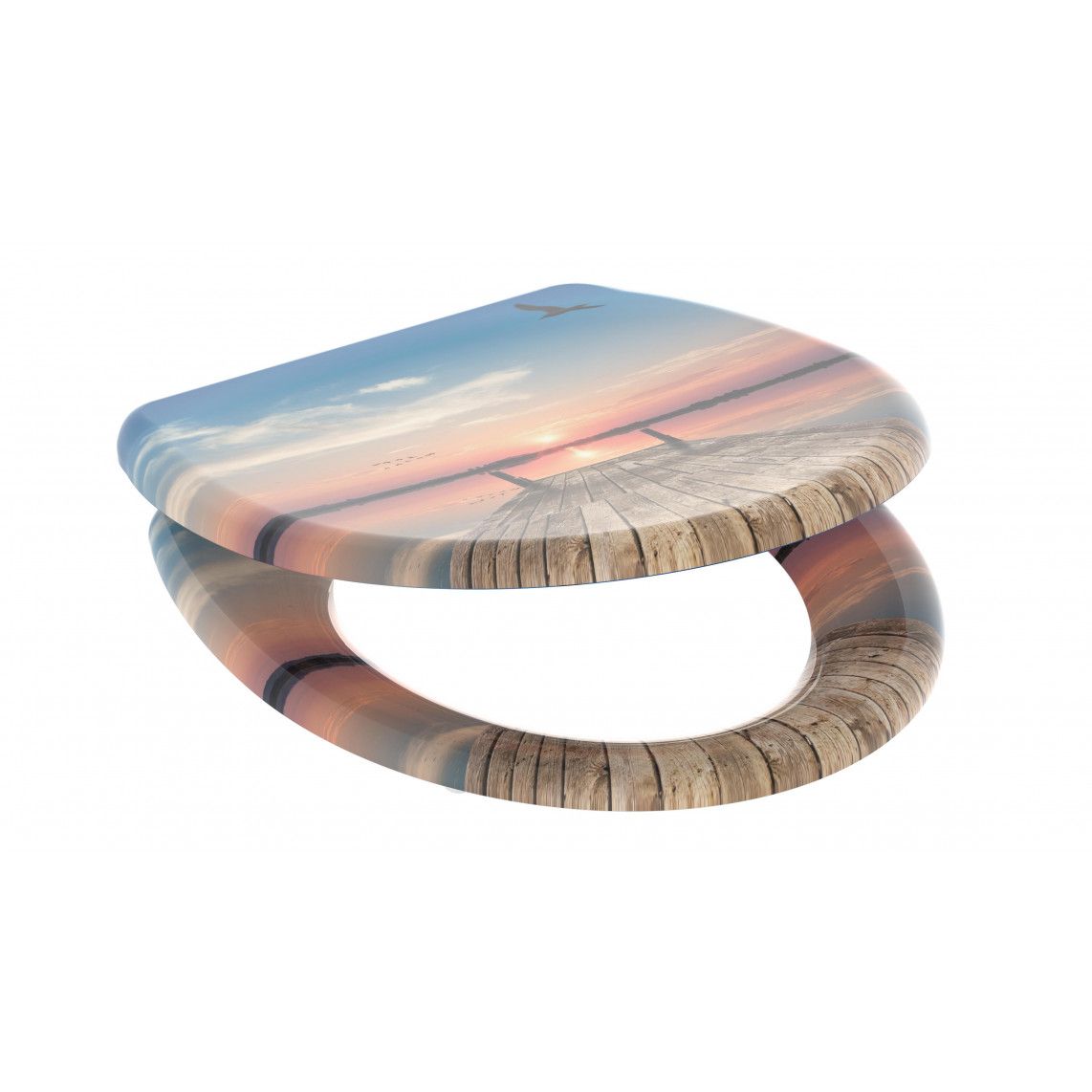 82378 Duroplast Toilet seat SUNSET SKY, with soft close and quick release vue 3