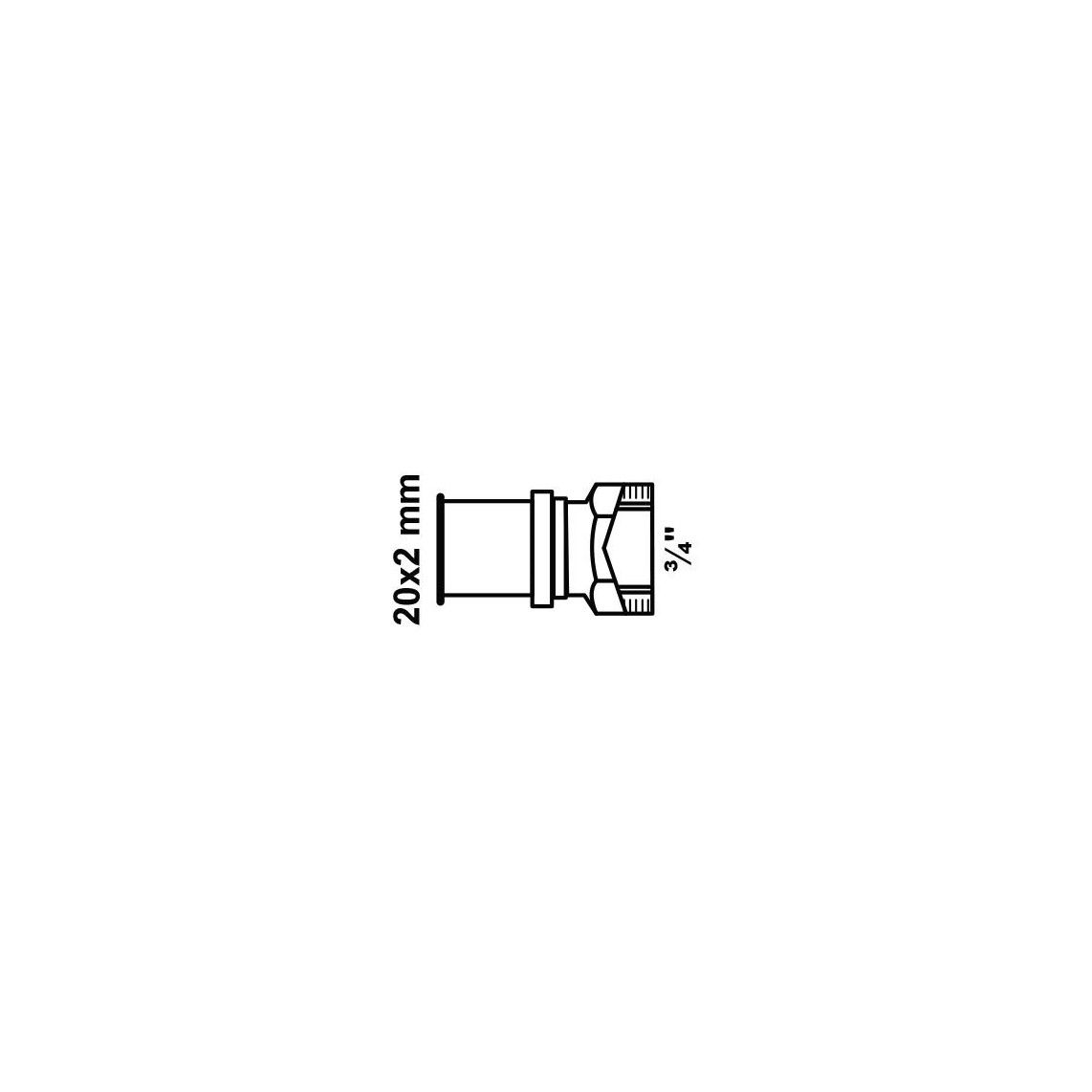 988730255 MS overgang schroefverbinding, blanco, 3/4" Eurocone voor 20 mm, persfitting voor meerlagen buis vue 2