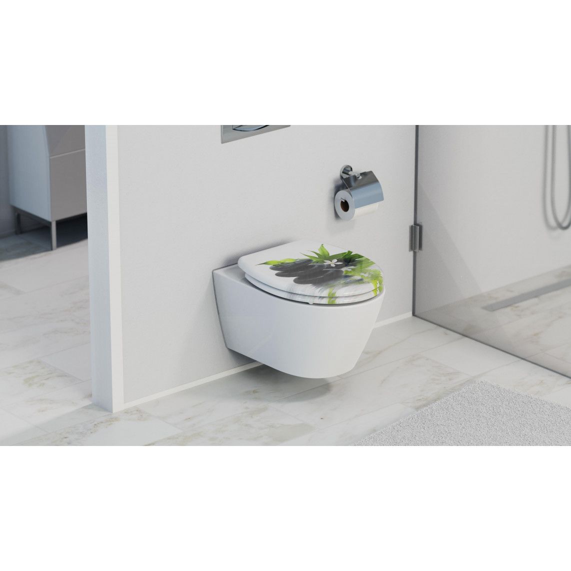 82367 Duroplast Toilet seat JASMIN, with soft close and quick release vue 7