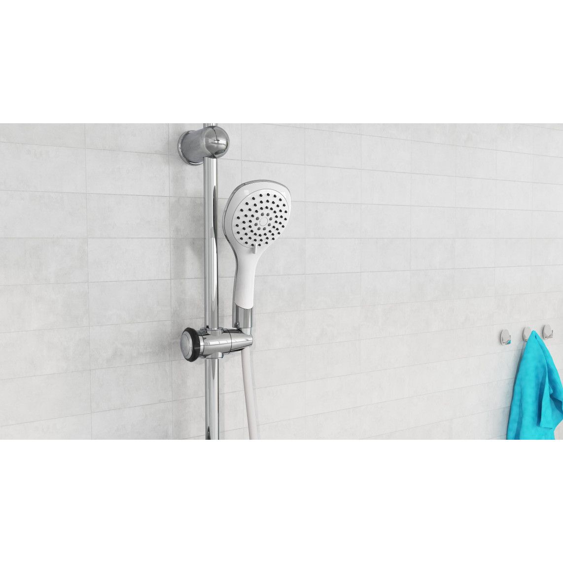 DXLD60087CS DUSCHTRAUM Regendouche set, chroom/wit vue 8