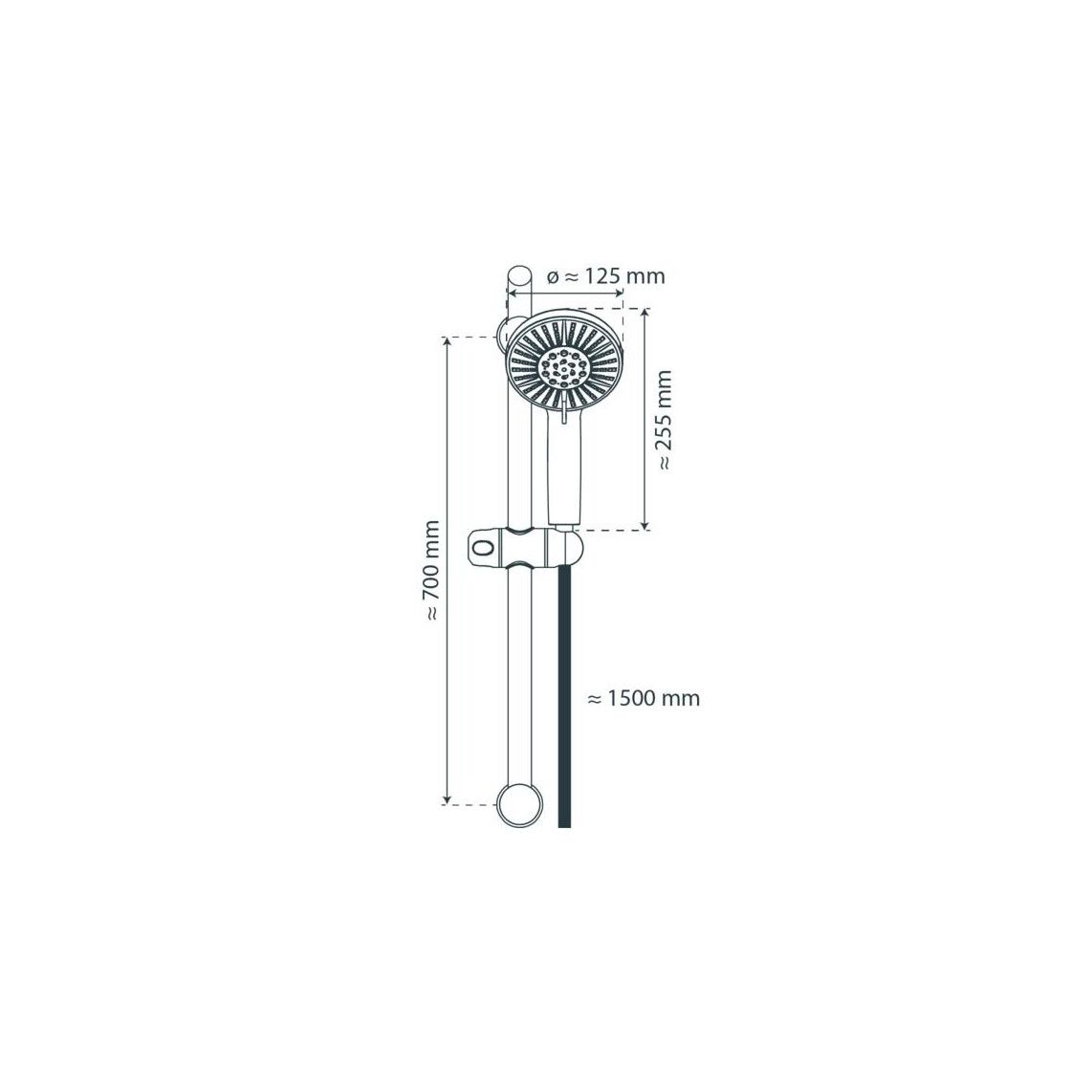 64860 ADRIA doucherail set, chroom vue 2