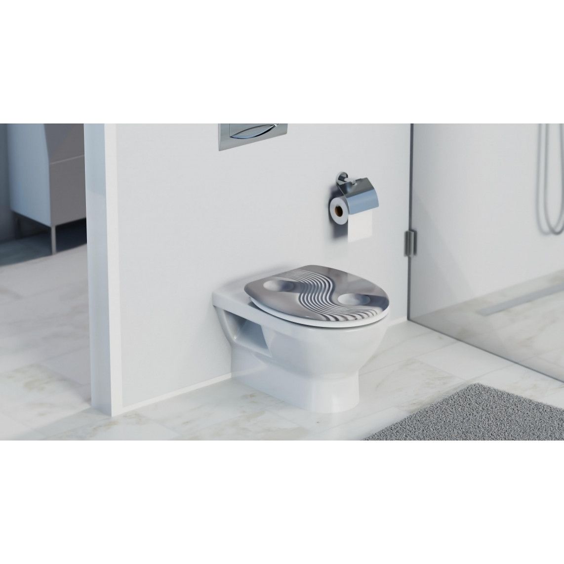 82152 abattant WC en Duroplast YINGundYANG, avec frein de chute vue 11