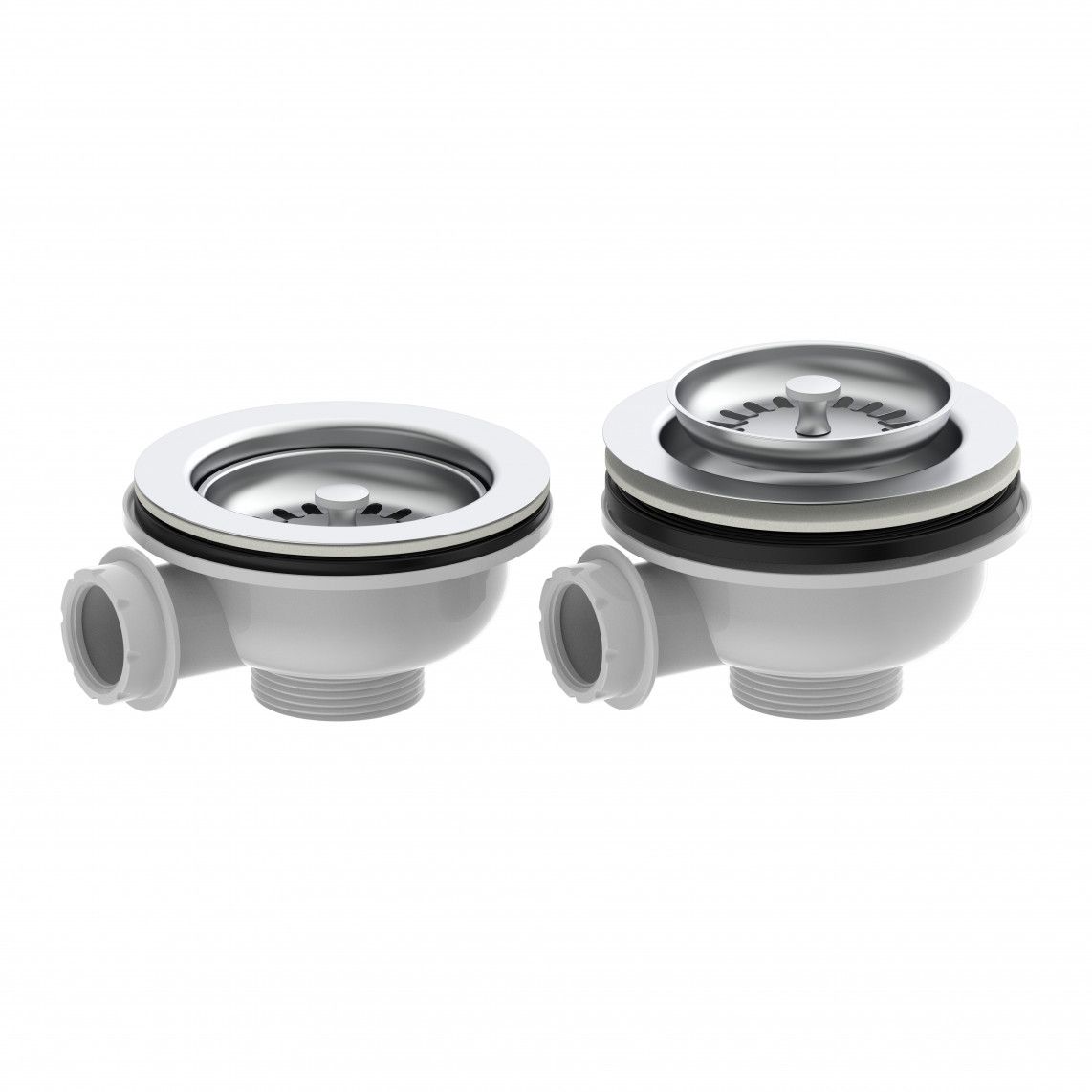 98835340 KS bonde à panier, 1 1/2" M, acier inoxydable calice d'évacuation & tamis Ø114 mm, avec 1" raccord de trop plein vue 8