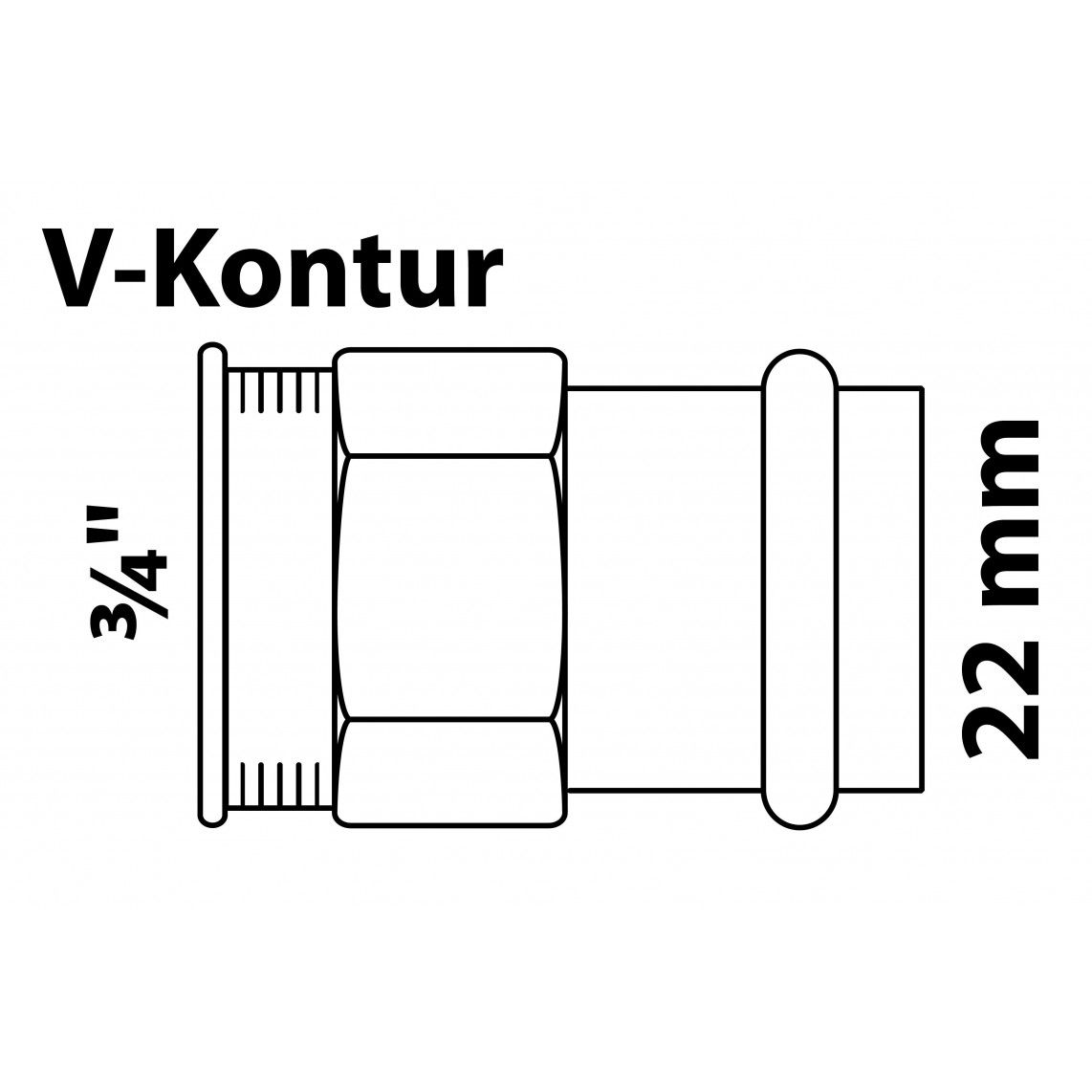 988624754 BR overgangsmof, blanco, 22 mm x 3/4"BI, 1 mof, (P4270g) vue 2