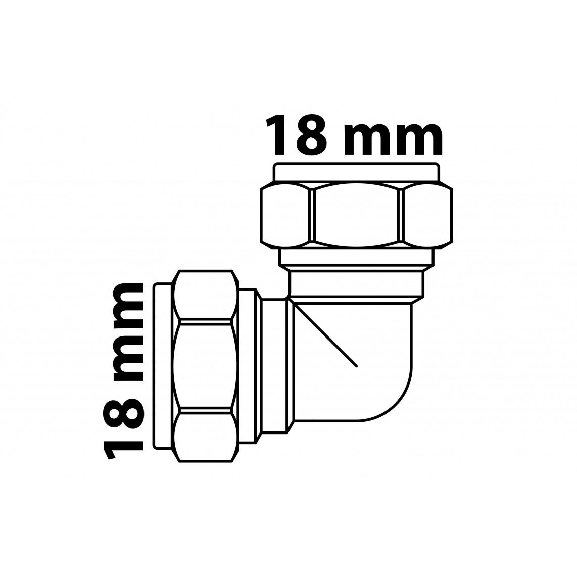989451317 Brass angle 90°, brass, 18 mm, clamp fitting for copper pipe vue 5