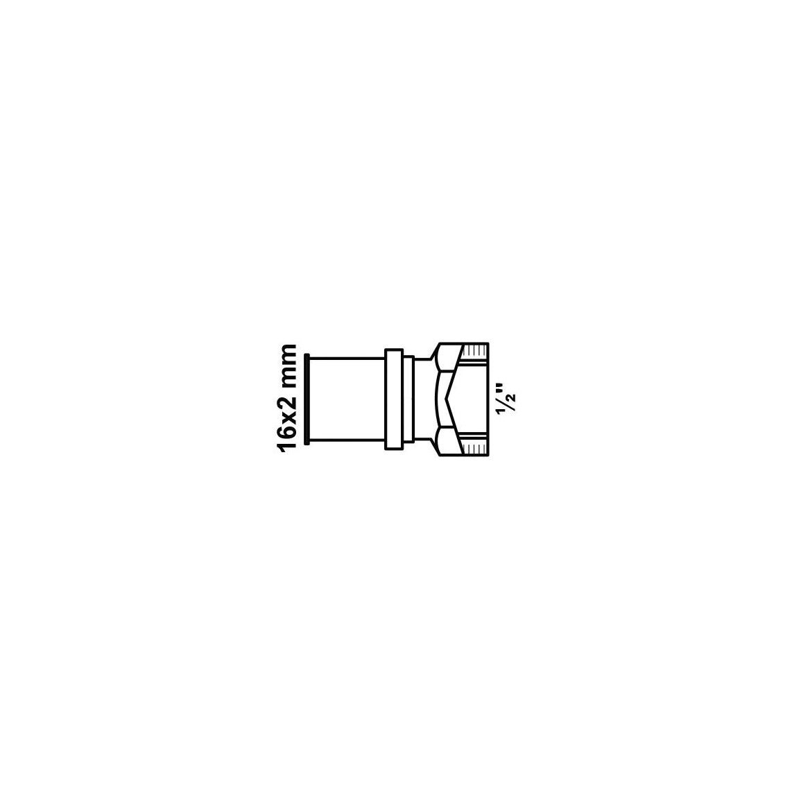 988713155 MS overgangsstuk, blanco, 16 mm x 1/2"BI, persfitting voor meerlagen buis vue 4