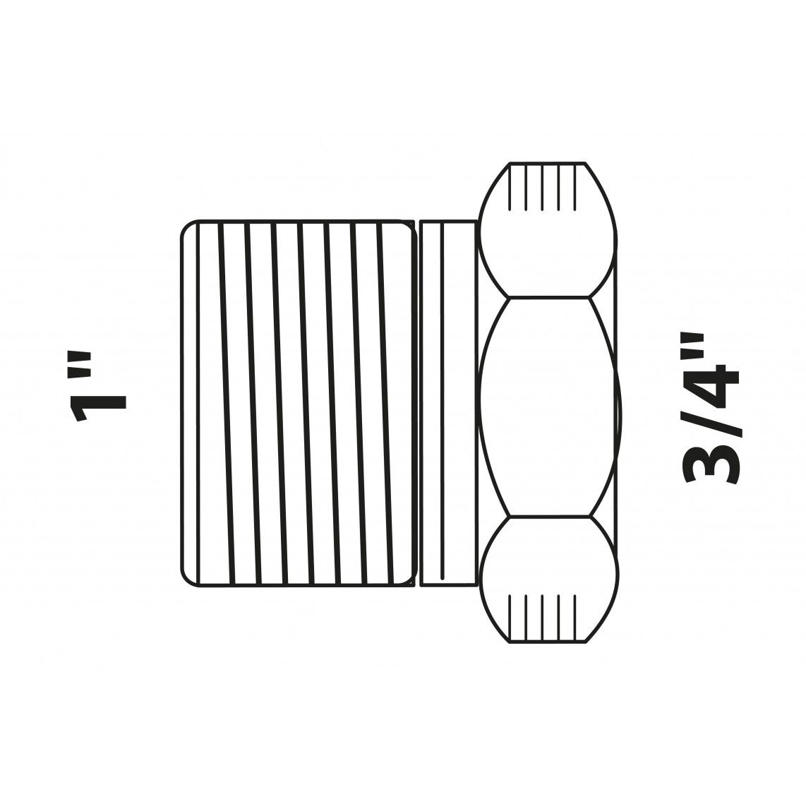 988950413 BR Réducteur, vierge, 1" M x 3/4" F, (3241) vue 2