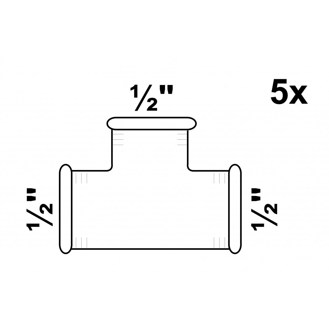 989731060 Tee piece, malleable galvanized, 1/2" female (5x) vue 2