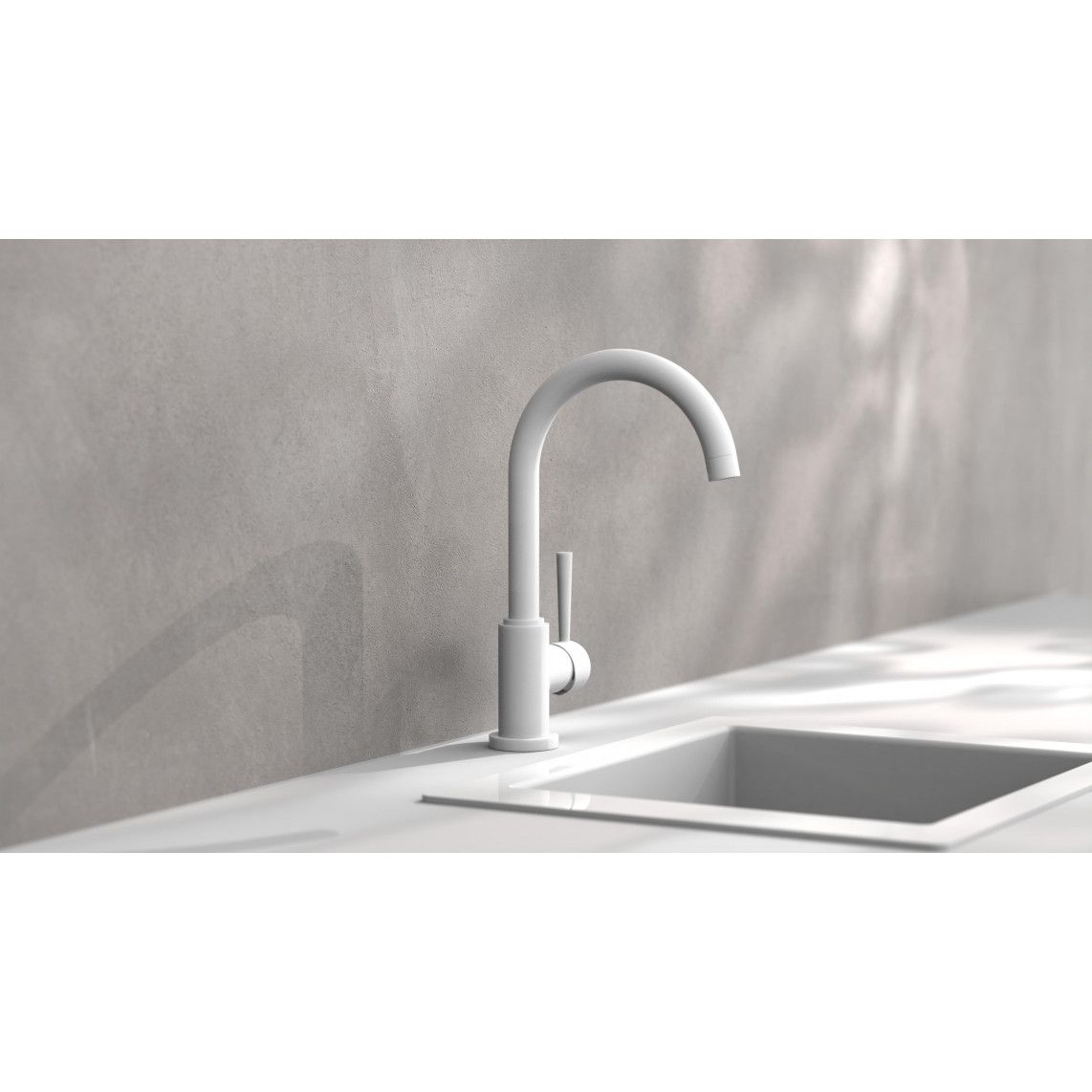 79161 CORNWALL Sink mixer, white matt vue 3