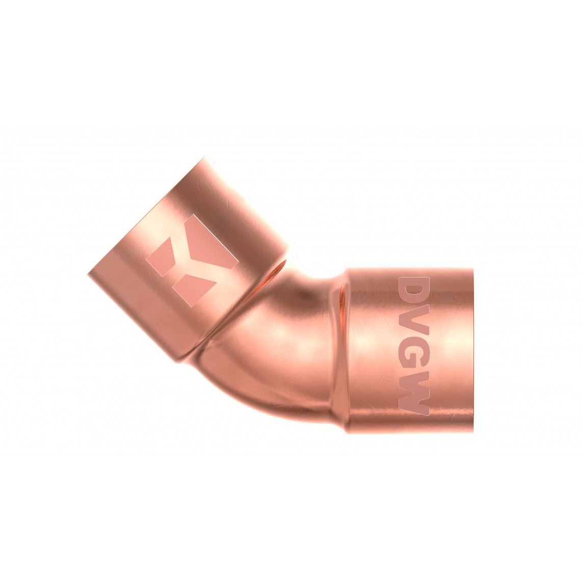 989114017 Elbow 45°, copper solder fitting, 22 mm, 2 sockets vue 2
