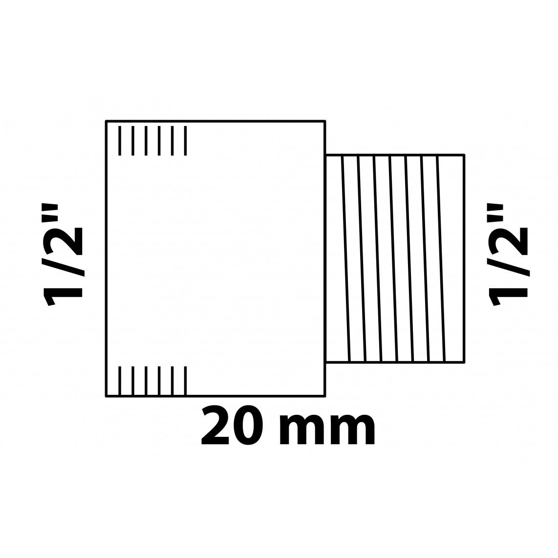 989315155 LT extension de robinet, chromé, 1/2" x 20 mm vue 2