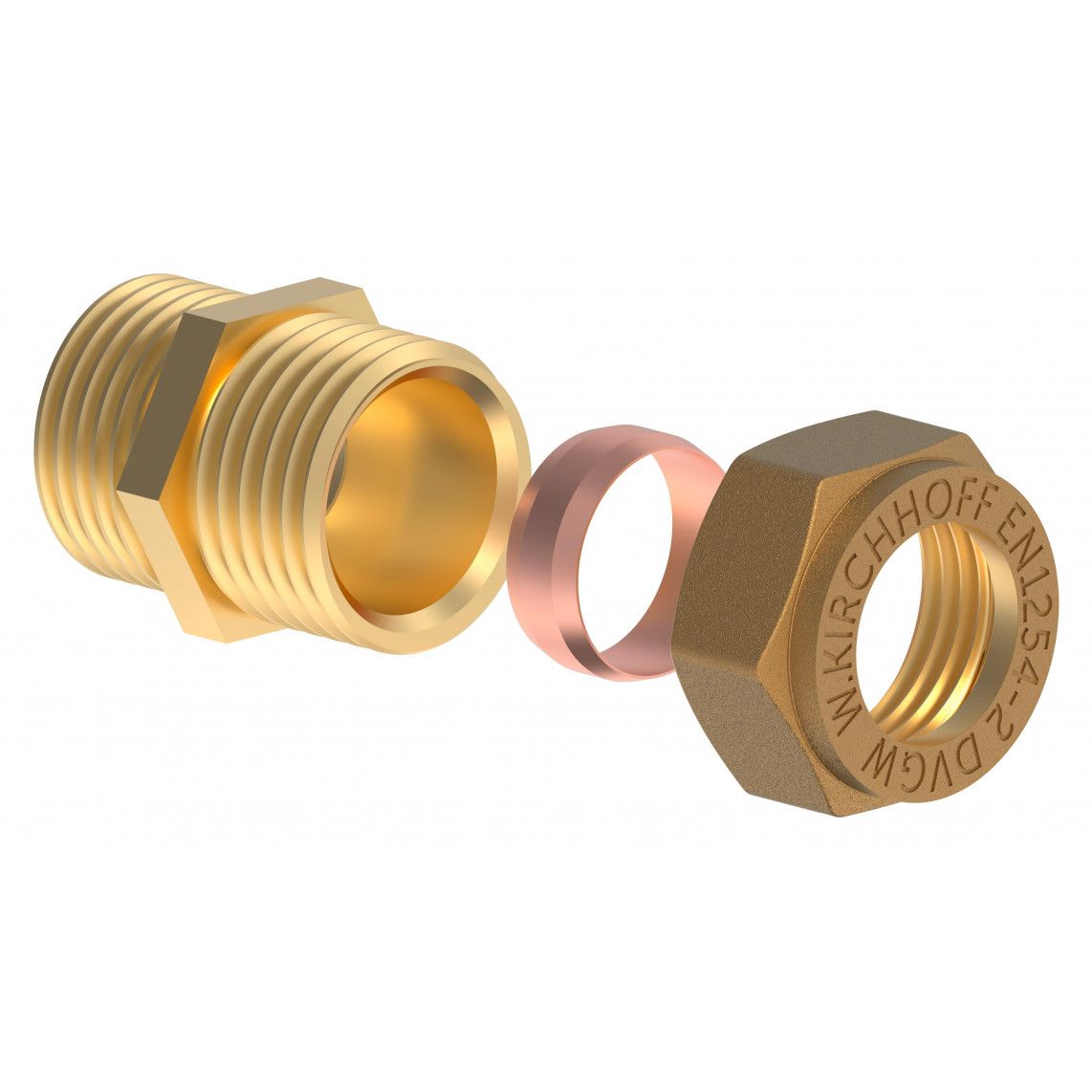 989457717 MS overgangsstuk, blanco, 22 mm x 3/4"BU, knelfitting voor koperen buis, vue 3