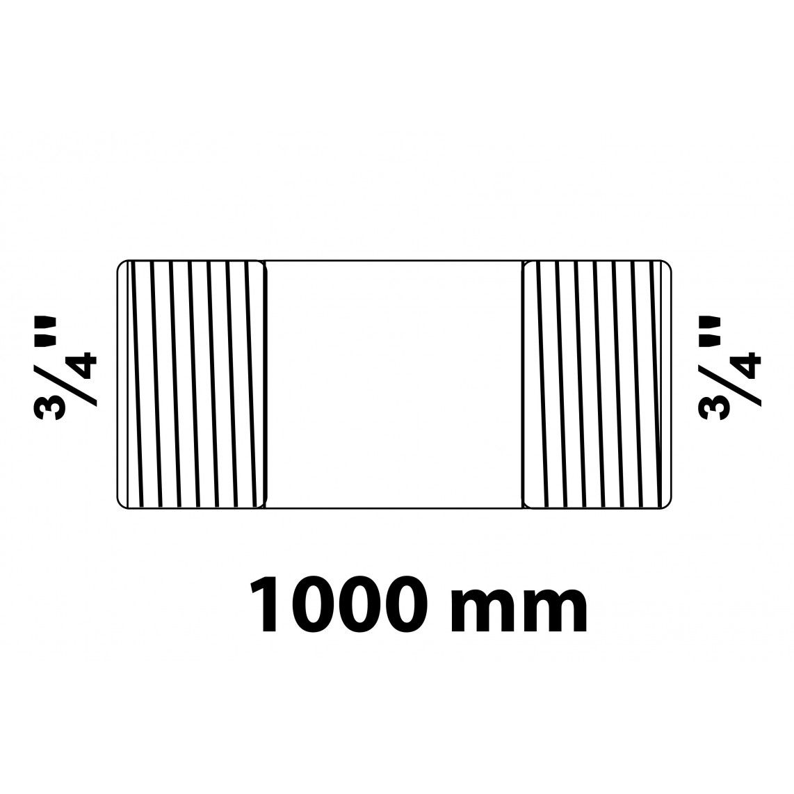 989824155 GI dubbele buisnippel, gegalvaniseerd, 3/4" x 1000 mm, (23) vue 2