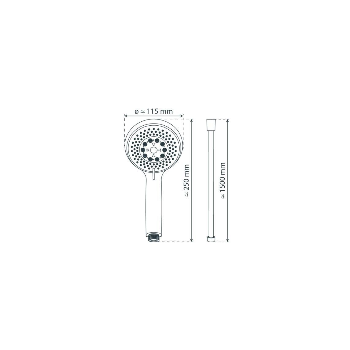 61850 TORINO Handdoucheset, chroom vue 3
