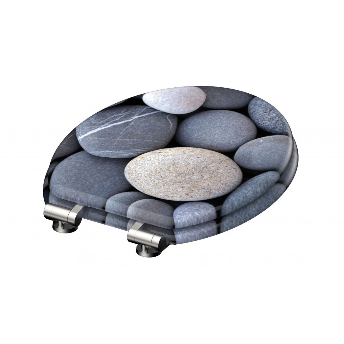 80130 abattant WC en MDF GREY STONES, avec frein de chute vue 5