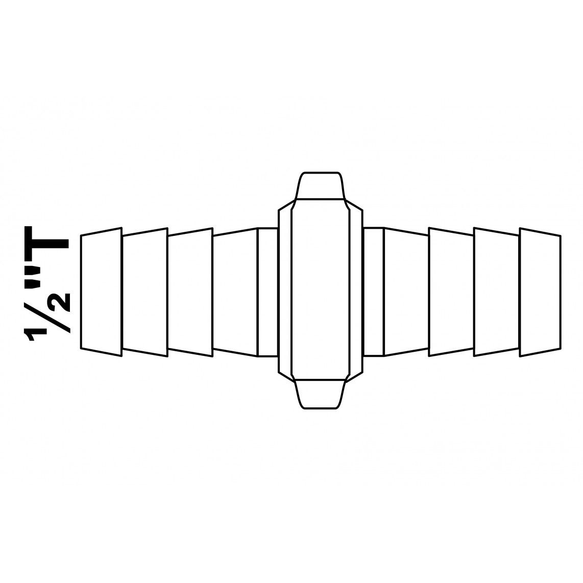 987386148 Hose screw joint, brass, 1/2"T x 3/4"M x 1/2" sleeve, tripartite vue 2