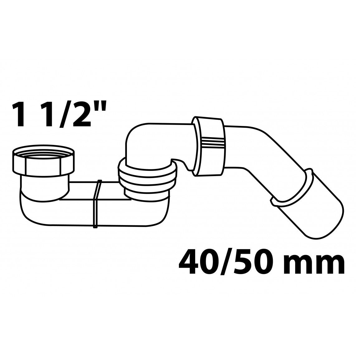 98811149 ECO-SAVE Trap, plastic, grey, 1 1/2" x 40/50 mm, for shower tray vue 2