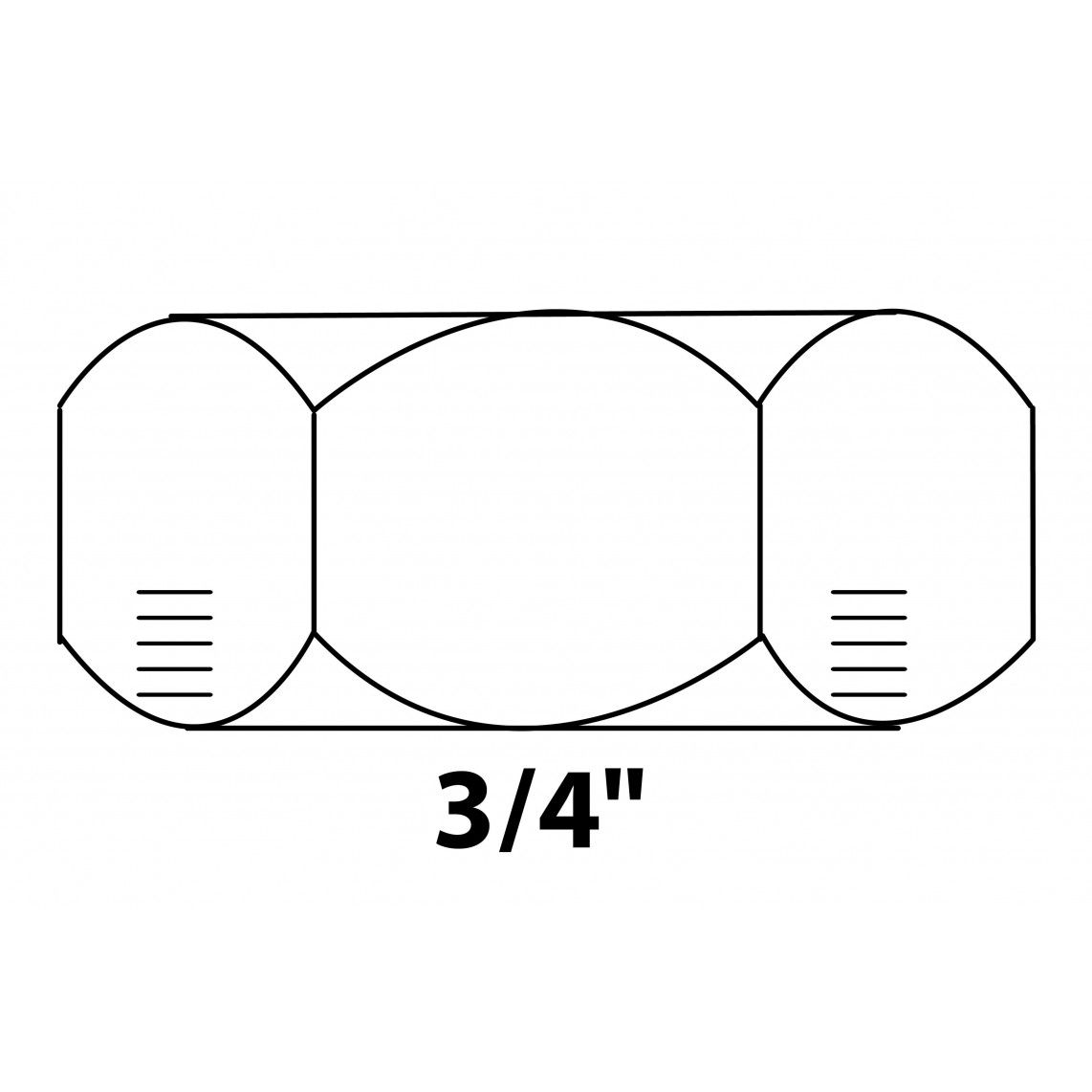989433155 MS eindkap, chroom, 3/4"BI vue 2