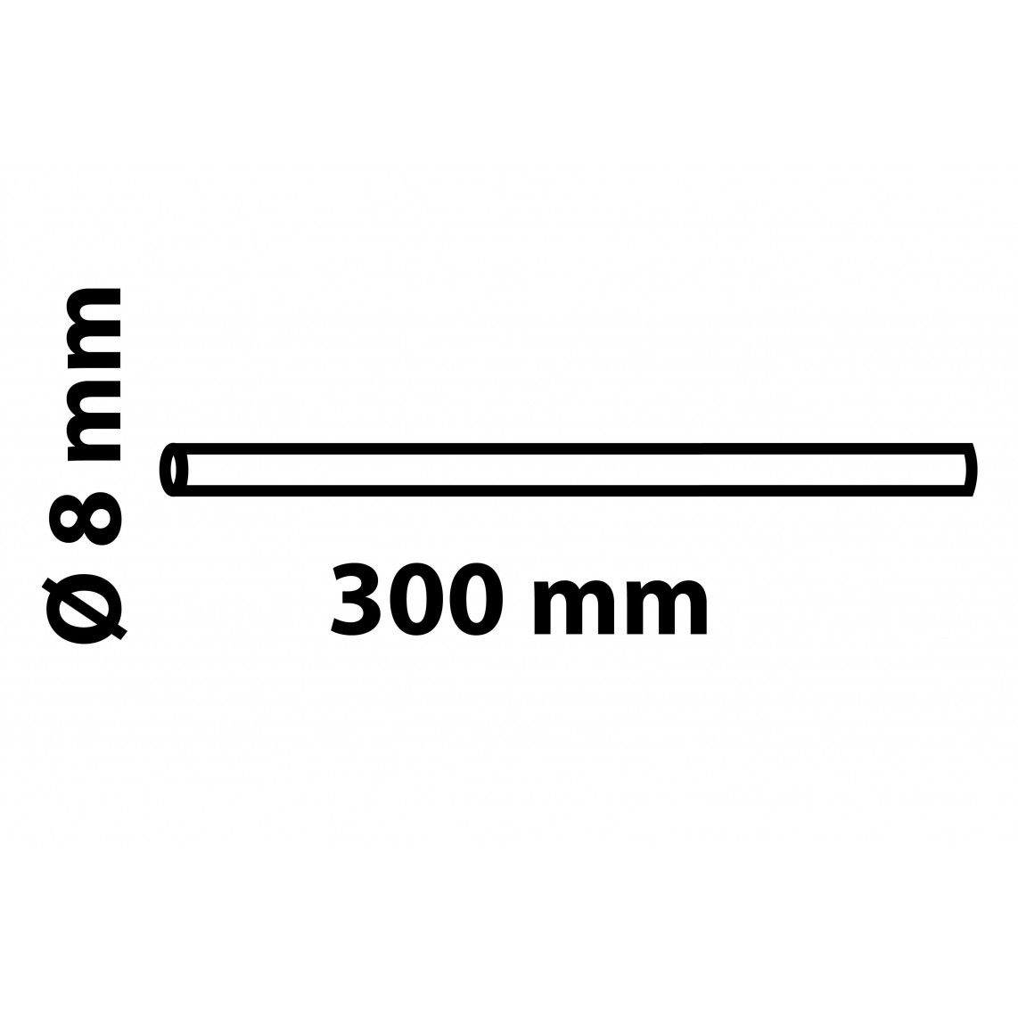 98627044 Connection pipe Ø 8 x 300 mm, copper, chrome, without flare vue 2