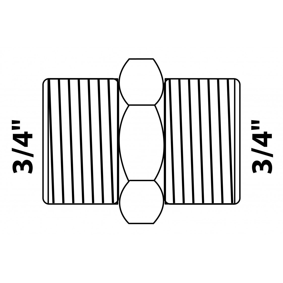 989343355 MS dubbele nippel, blanco, 3/4"BU vue 2