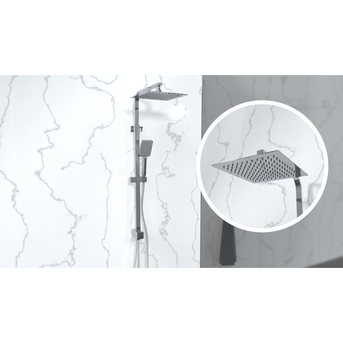 60615 SILVER RAIN Regendouche set, chroom vue 7