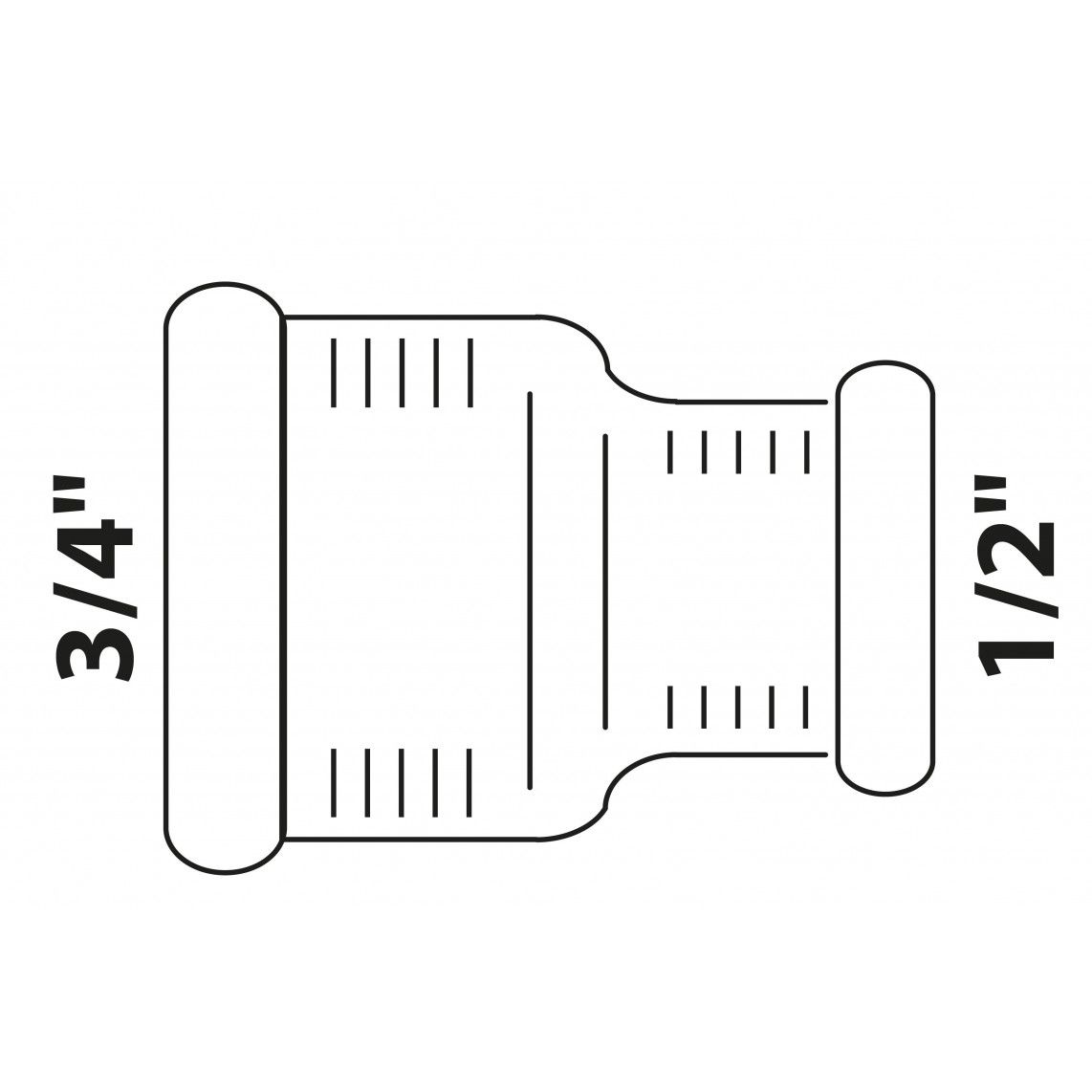 988954313 BR verloopsok, blanco, 3/4"BI x 1/2"BI, (3240) vue 2