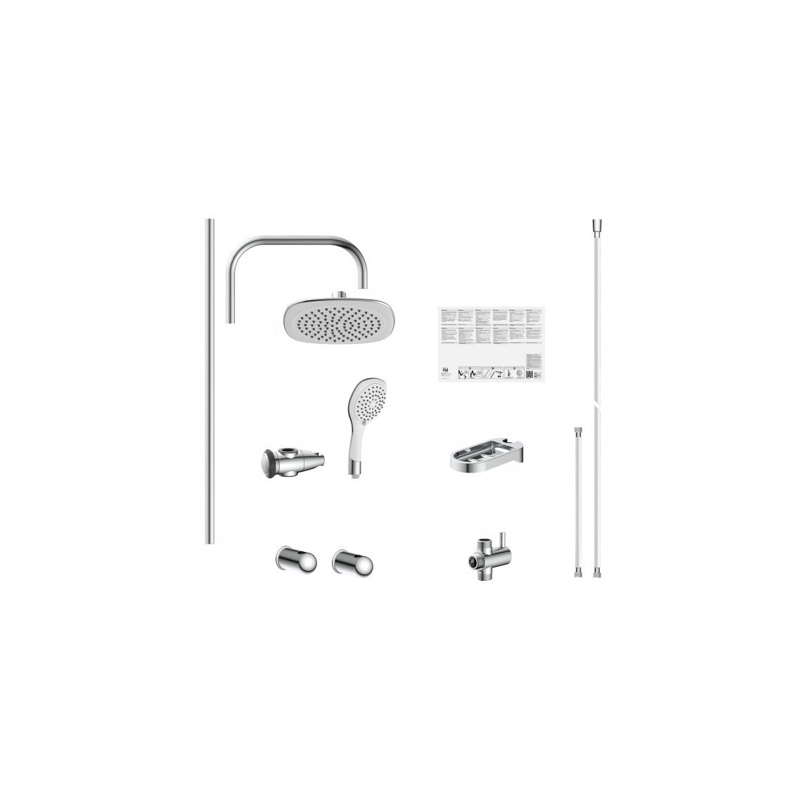 DXLD60087CS DUSCHTRAUM Regendouche set, chroom/wit vue 5